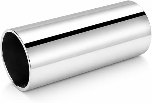 Alomejor Guitar Slide,Comfortable for All Music Genres Slide Guitar 2-Piece Set Glass and Stainless Steel for Blues Rock Country Musicians