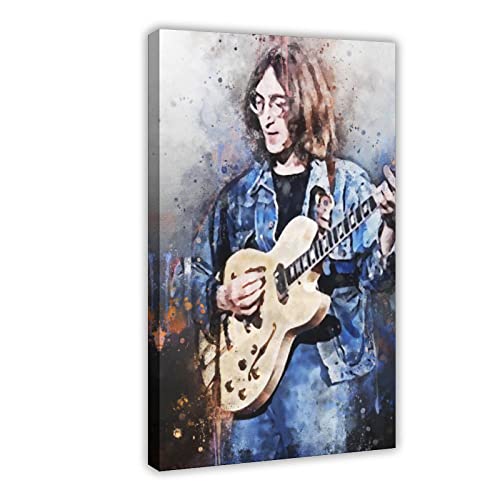 Poster sur toile motif guitariste légendaire John Lennon – Décoration murale – Pour salon, chambre à coucher – 30 x 45 cm - Les Beatles, Paul McCartney, John Lennon, RIngo Starr, George Harrison Poster sur toile motif guitariste légendaire John Lennon - Décoration murale - Pour salon, chambre à coucher - 30 x 45 cm