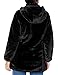 YMI Women's Junior Reversible Faux Fur Puffer Jacket, BLACK, XL