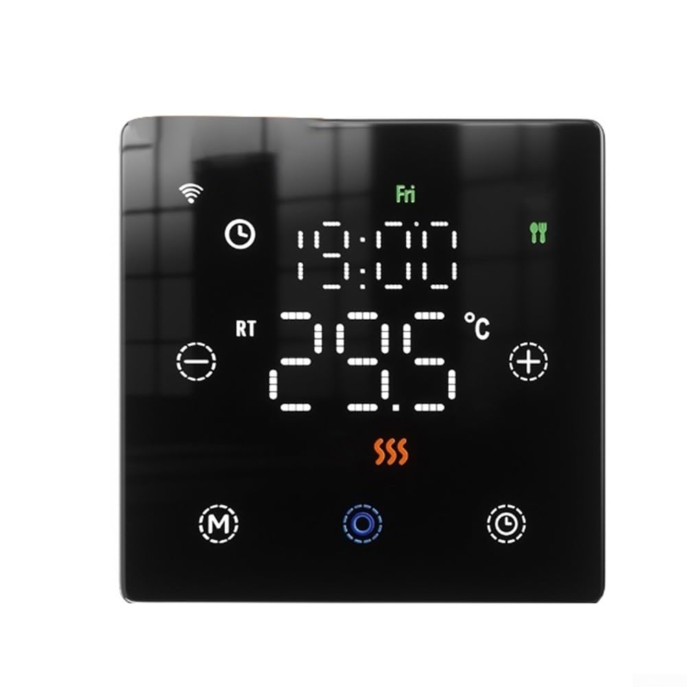 Thermostat connecté Zigbee Tuya noir pour un chauffage domestique toujours idéal