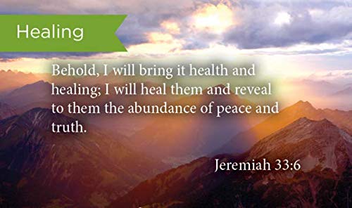 Pass It On Scripture Cards, Healing, Jeremiah 33:6, Pack of 25 Inspirational Bible Verse Wallet Cards for Devotional, Bible Study, & Memorization, Small Christian Greetings for Encouragement