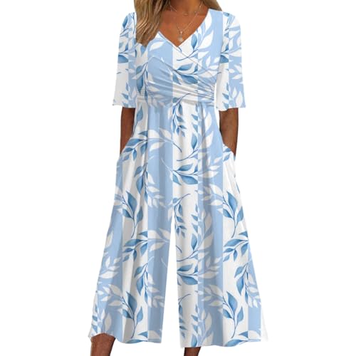 CBZDJX Jumpsuits for Women 2026 Summer Trendy Wrap V Neck