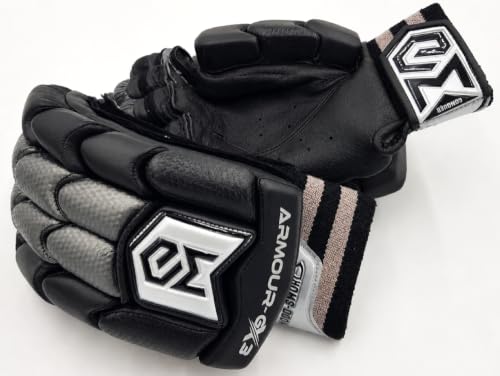 Image of Armour-GX3 (2.1) | Cricket Batting Gloves | Multi Color (Black-Gray, Medium, Right Hand)