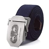 WDYDDW Nylon Gürtel，Männer Frauen Militär Leinwand Gürtel Amerikanische Fallschirmjäger Metall Schnalle Jeans Gürtel Militär Fan Taktischen Gürtel Großen Gürtel, 90 cm
