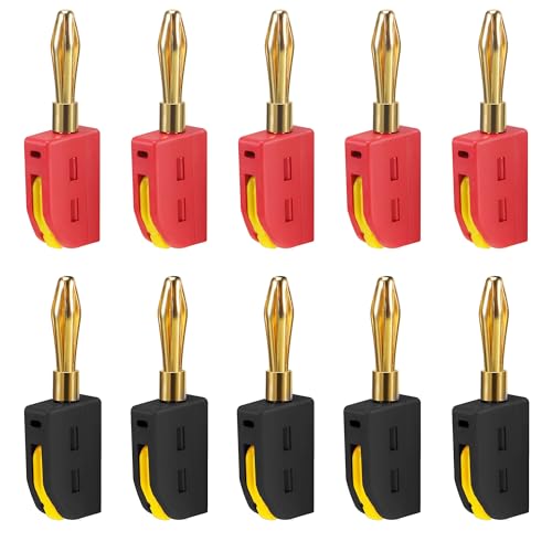 4mm Bananenstecker 10 Stück Banana-Steckverbinder Lautsprecher 32A Bananenstecker Konverter Banana Plug Für Receiver Kabel Boxen Endstufen