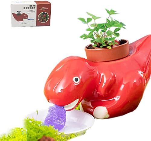 JHCtech Plant Pot Self Watering Succulent Pot Animal Tongue Drinking Cute Style Ceramic Mini Backpack Seed&Soil Not Including