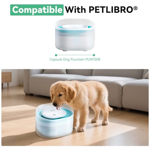 Image of 40 Packs for Petlibro Dog Fountain Filters Replacement, Compatible with PETLIBRO 2.1Gal /8L Capsule Dog Fountain Water Dispensers PLWF008 (20 Replacement Water Filter + 20 Pre-Filter Sponges)