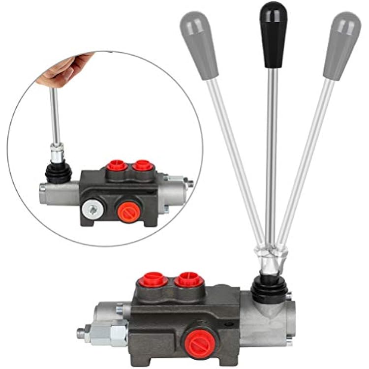 Hydraulic Flow Control Valve 1 Spool 11 GPM G Ports Adjustable Relief Lever Handle Double Acting Parallel Center Tractor Loader W/Joystick Small Tractors/Tanks Loaders Log Splitters 3600 PSI