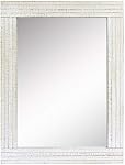 Stonebriar 24" x 18" Miroir mural en bois blanc de Rectangle avec crochets suspendus fixés, décor rustique de campagne décoratif pour le salon, chambre, salle de bains, hall d'entrée