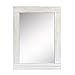 Stonebriar Rustic Rectangular Worn White Wood Frame Hanging Wall Mirror for Vertical or Horizontal Display, 24