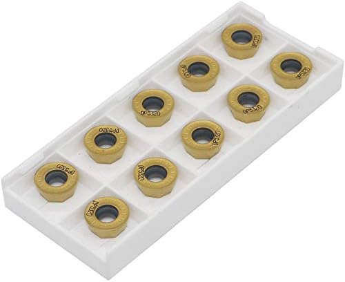 10pcs Carbide Milling Insert RPMT1204 （ R6）Round,CNC Milling Machine Indexable Milling Insert,Tungsten Steel Surface Golden Coating, Very Suitable for Processing Steel and Stainless Steel.