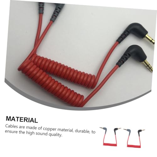 PRETYZOOM 2pcs cable extensión audio 3.5 mm 0.75 m rojo miniatura 3