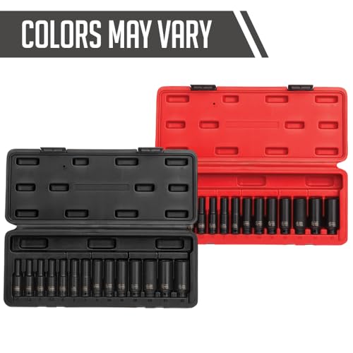 SUNEX TOOLS 1831, 1/4 Inch Drive Deep Magnetic Impact Socket Set, 14-Piece, Metric, 4mm - 15mm, Cr-Mo Alloy Steel, Heavy Duty Storage Case, Meets ANSI Standards - Thumbnail 2