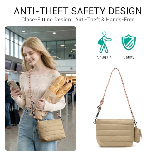 Image of ACUARIO Crossbody Bags for Women - Puffy Tote Bag Purse for Work, Travel, Shoulder Handbag with Small Wallet