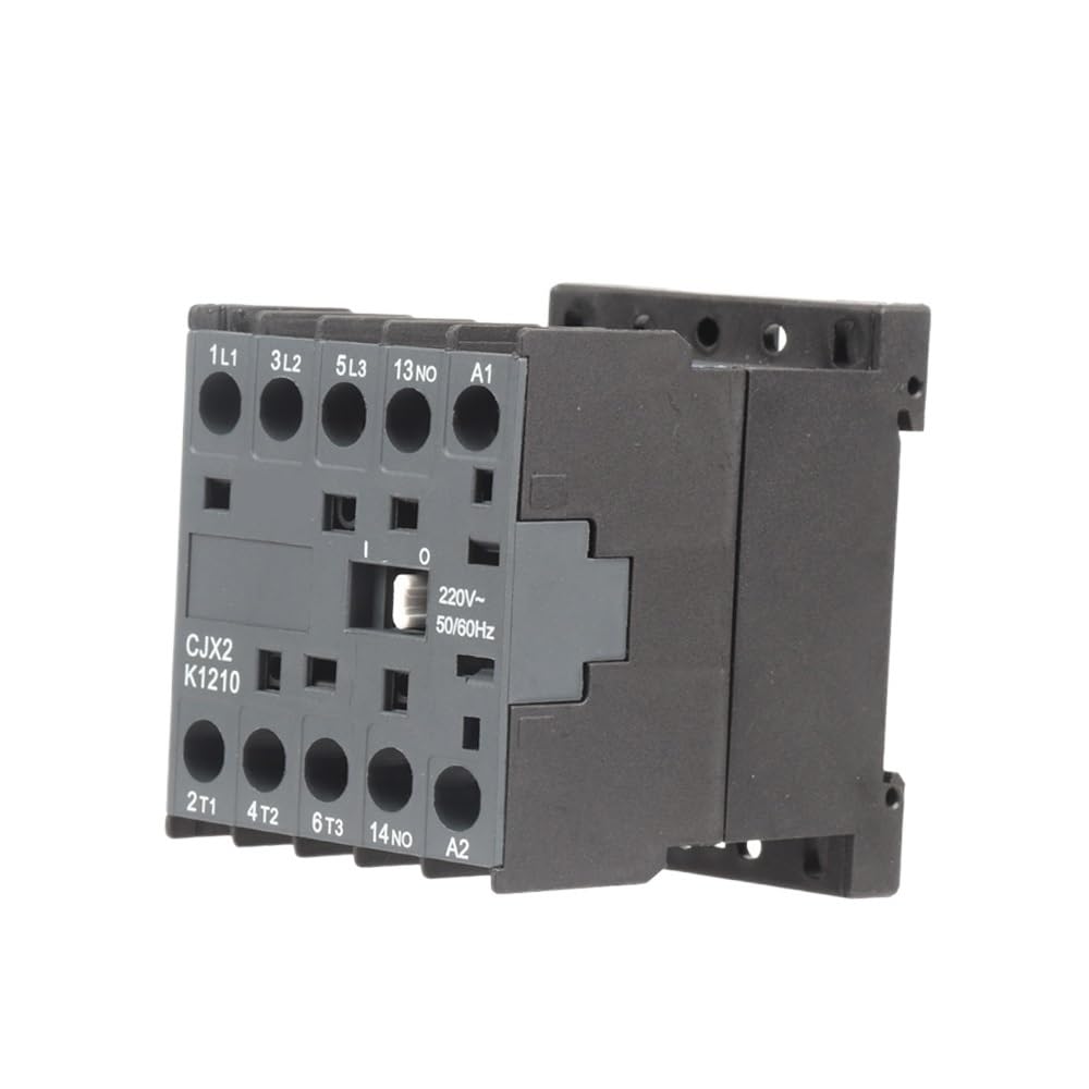 CJX2-K AC stycznik na szynę DIN 3-biegunowy główny 1 NA/3 NC napięcie cewki 220 V 50/60 Hz 6 A 9 A 12 A (CJX2-K-0610)