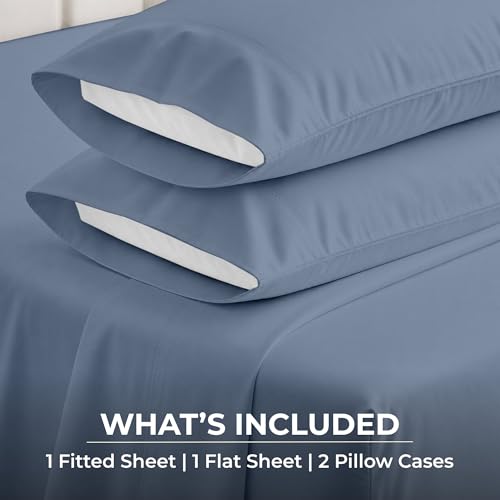 Image of SGI bedding 100% Egyptian Cotton Sheets Full XL Size - 600 Thread Count Sheets Set, Soft, Cooling, 15 inch Deep Pocket, Luxury Hotel Bedding, Breathable, Durable - Mediterranean Blue