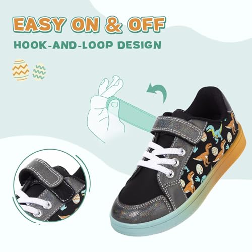 EUXTERPA Toddler Sneakers for Girls Boys Casual Walking Shoes Kids School Shoe with Hook and Loop2