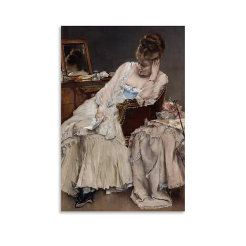 Souvenirs et Regrets Alfred Stevens | Tableau Nostalgie Dame Victorienne Lisant