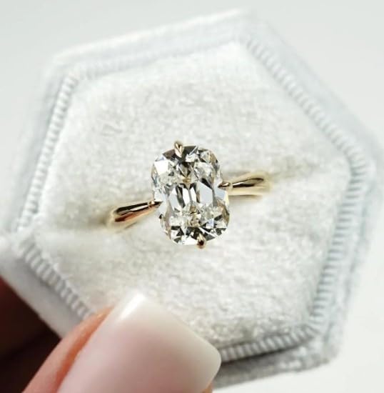 3 CT Diamond Cushion Cut Diamond Engagement Ring, Solitaire Daimond Ring, Wedding Ring, Compass Prong Setting, yellow gold plated.size 3-12 (USA)4