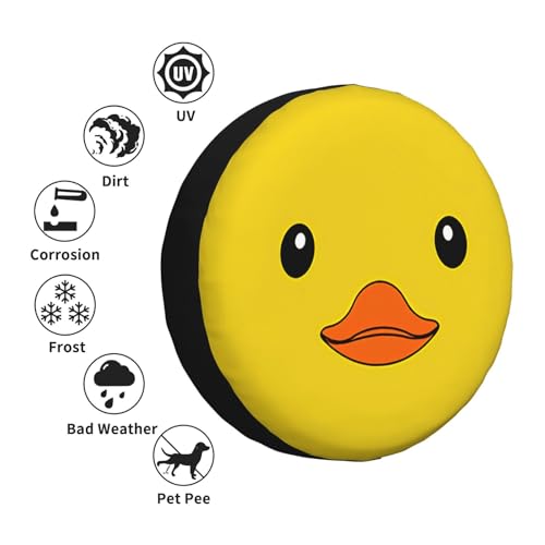 Image of Cute Duck Spare Tire Cover Universal Wheel Tire Cover Funny Cartoon Duck Tire Protectors for Travel Trailer Rv SUV Truck Camper and Many Vehicle 15 Inch