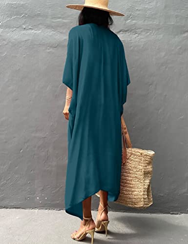 Image of Bsubseach Stylish Tie Dye Open Front Long Kimono Swimsuit Coverup for Women | Loose Fit Boho Style Bathing Suits Cardigans,Summer Causal Resort Wear