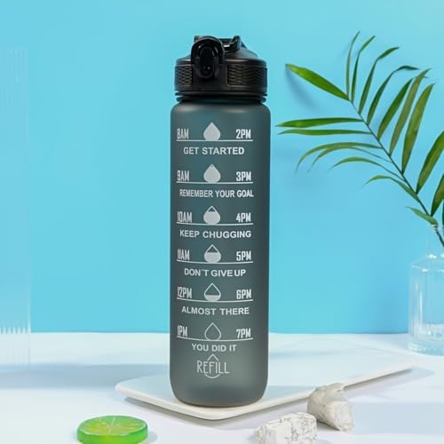 Produtividade Circadiana: 6 Ferramentas para sincronizar seu Trabalho com seu Relógio Biológico 27 Garrafa de água motivacional, 947 ml (1L), plástico Tritan livre ...