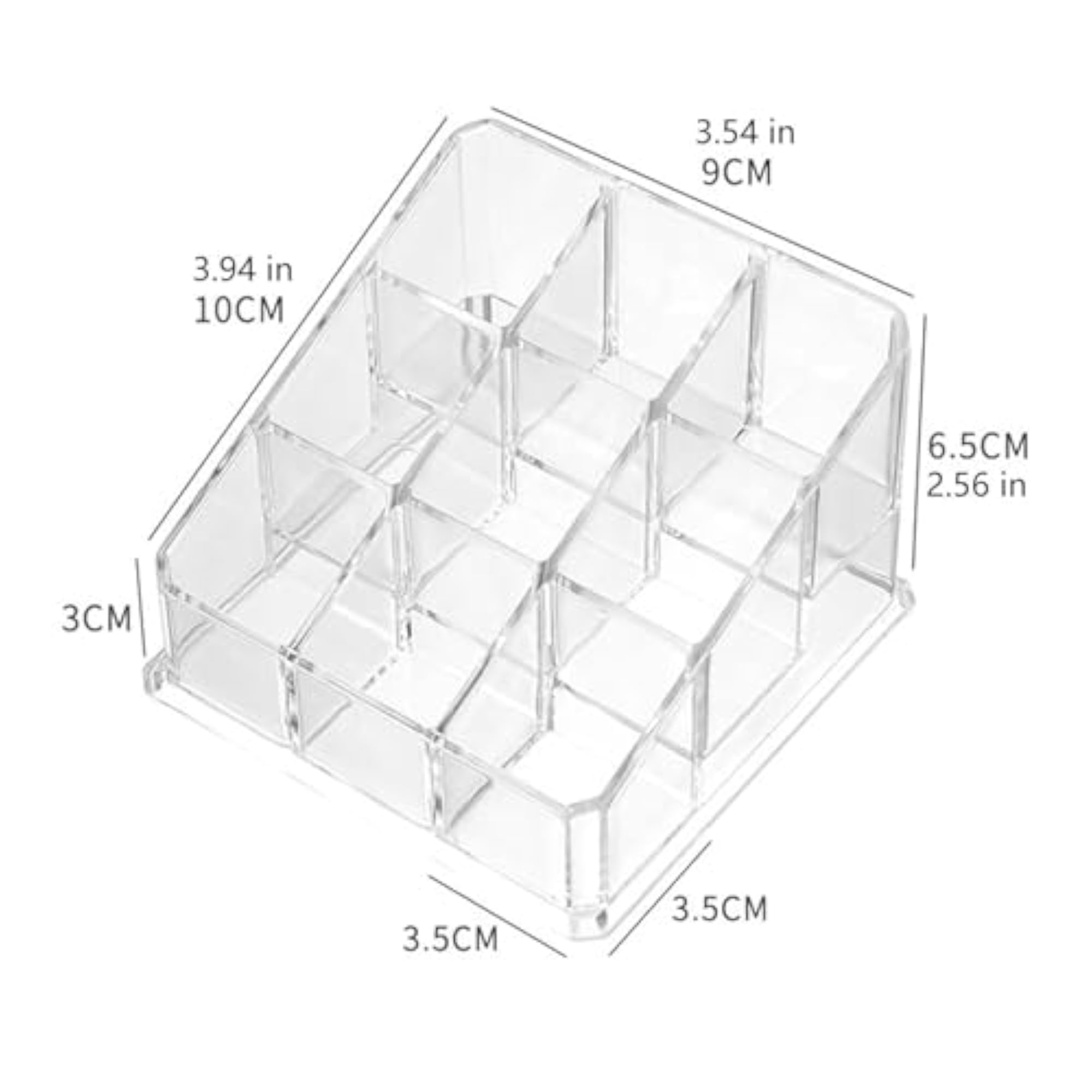 Clear Lipstick Organizer Case for Makeup, 9 Slot