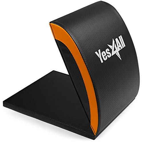 Yes4All Ab Exercise Mat with Tailbone Protecting Pad, Abdominal Wedge â€“ Support for Abs Workout, Sit Up â€“ Abdominal Mat Tailbone Protector (Orange)