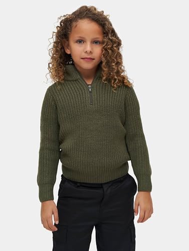 Brandit Kids Marine Pullover Troyer, Farbe: Olive, Größe: M 134