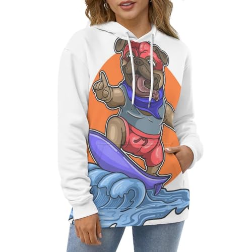 Sweatshirt carlin en train de surfer pull à capuche manches longues S - 5