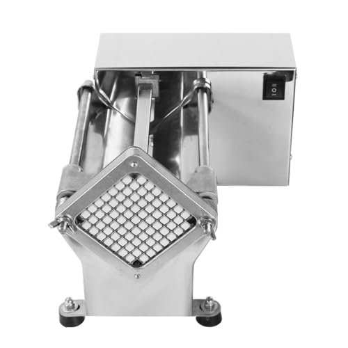 Electric French Fry Cutter Automatic Potato Chip Cutter Commercial French Fries Chips Maker Stainless Steel Electric Potato Slicer with 6mm 9mm 13mm Blade by Generic - Used condition - Image 2