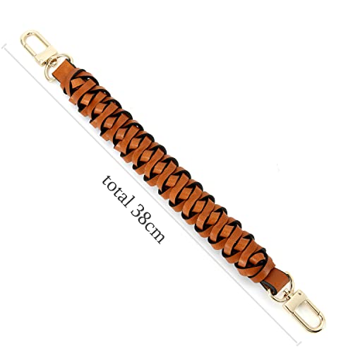 Senral Handbag Short Strap Replacement Top Braided Genuine Leather Handle Strap for Neonoe Bag Artsy,Beaubourg Hobo Noe Top Handle Strap Purse Making - Image 2
