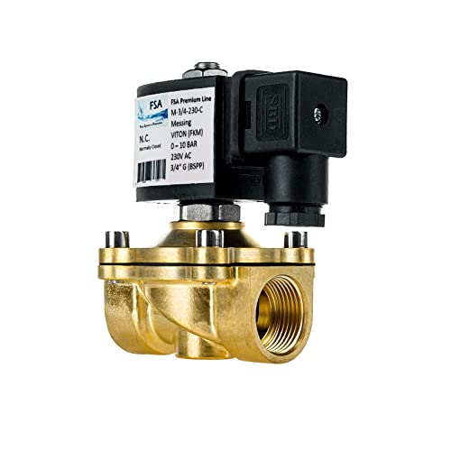 FSA Magnetventil Messing 3/4 230V AC 0-10 bar Viton stromlos geschlossen
