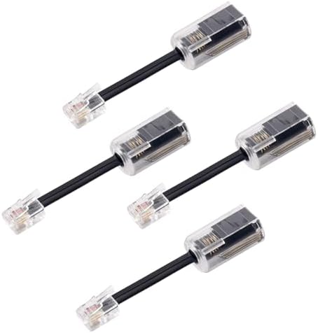 4pcs Telephone Cord Detangler, Anti-Tangle Telephone Line Swivel 360° Rotating Landline Phone Handset Cord Untangler for Home Office Desk Phones