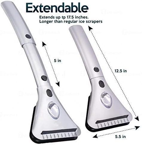 Miniatura 7 de Zone Tech Cepillo de nieve reemplazable 3 en 1 y raspador de nieve calentado