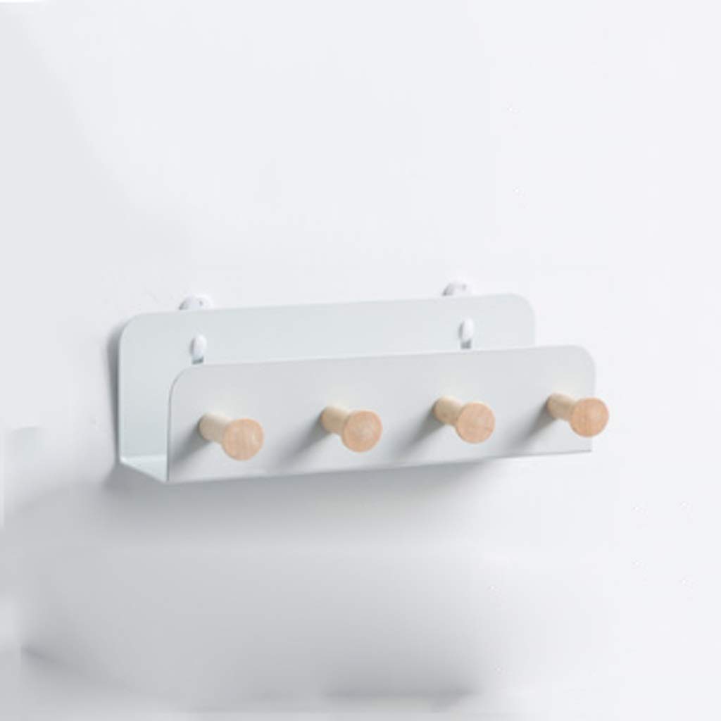 MOBYGKFY Nordic Metal Hooks, Decorative Key Racks, Coat Hooks, Door Wall Storage, Punch-Free Entrance Racks(Wit)