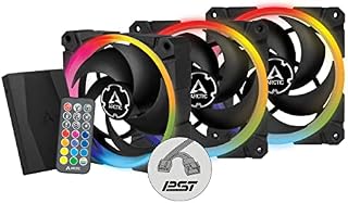 ARCTIC BioniX P120 A-RGB (3 Pack, incl. A-RGB Controller) - 120 mm Pressure-Optimised Fan with A-RGB, PWM, Cooler, Fluid Dynamic Bearing, 400-2300 RPM - Black