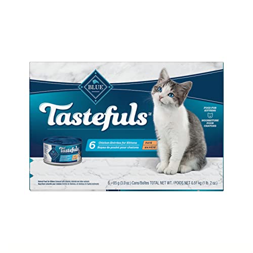 Blue Buffalo Tastefuls Nourriture humide naturelle pour chaton, Pâté Poulet 3 oz, 6 unités