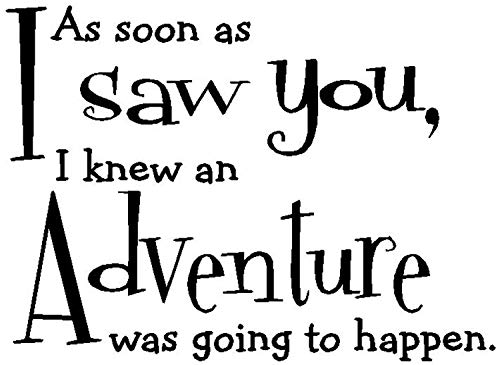 byyoursidedecal As Soon as Saw You,i Knew an Adventure was Going to Happen Vinyl Wall Decal,Art Quotes Inspirational Sayings 17