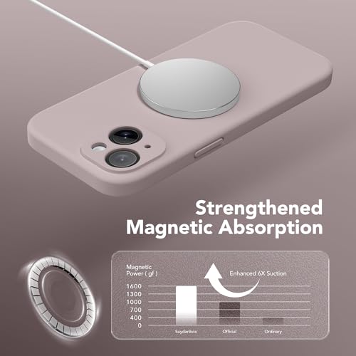 Image of Magnetic for iPhone 14 Case, Compatible with MagSafe, [Full Camera Protection][Screen Protector] Silicone Shockproof Protective Phone Case for iPhone 14 6.1 inch, Hazel