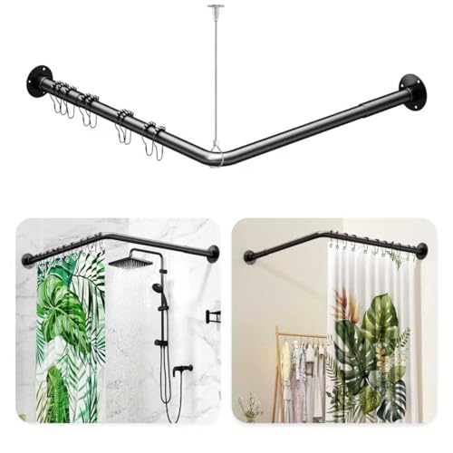 L Shaped Shower Curtain Rod - [23''-53''] x [23''-53''] Adjustable