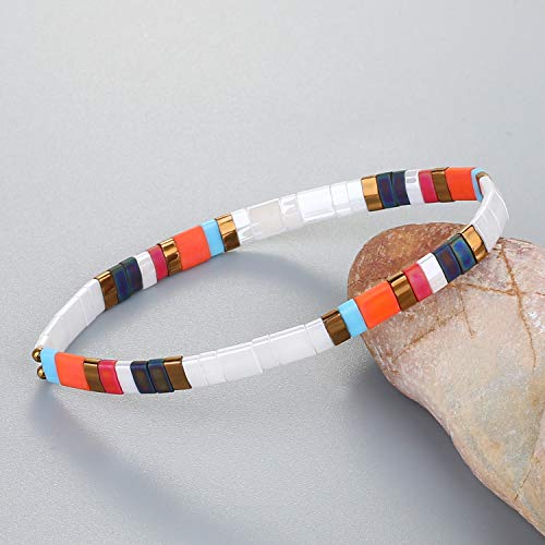 KELITCH Tila Miyuki Beads Bracelets Colorful Strand Stretch Bracelets Mixed Friendship Bracelets4