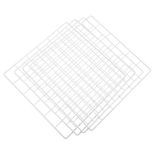 NUOBESTY Lot de 4 Panneaux Grillagés Métalliques Blancs 30x30 Cm, Présentoir Mural en Fer pour Rangement Bijoux et Boucles D’Oreilles, Grille D’Affichage...