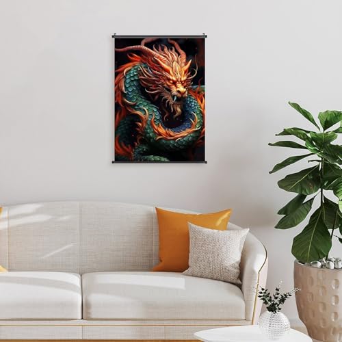Impression sur toile dragon chinois décoration murale moderne maison - 7