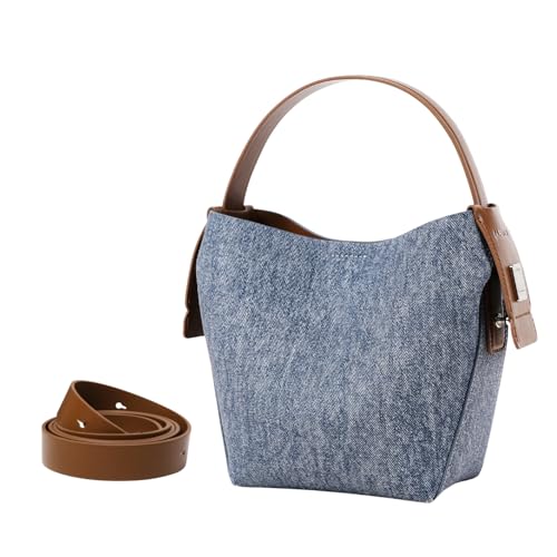 Image of LA FESTIN Leather Bucket Bags for Women - Adjustable Long Strap Designer Crossbody Handbags, Shoulder Purse for Everyday Use
