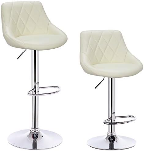 eSituro Bar Stools Red Barstools Set of 2 Adjustable Steel Bar Stools for Home Breakfast Bar Counter Kitchen Bar Stools with Footrest & Backrests