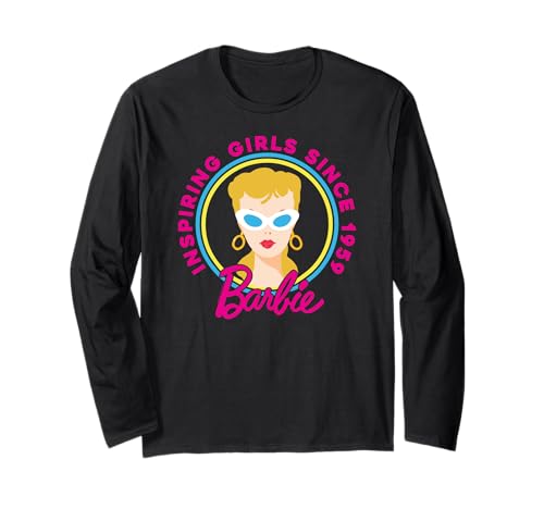 T-shirt Barbie manches longues pour fille en coton rose confortable