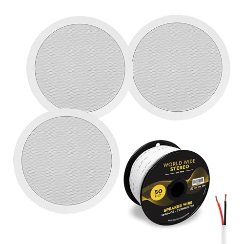 Image of Polk Audio MC 60 6.5 Inch in Ceiling Speaker Cable Bundle (3 Pack)