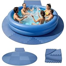 Nisorpa 77 Inch Extra Thick Hot Tub Mat 1/2" Hot Tub Pad Foundation for Inflatable Tub EVA Foam Padding Flooring Protector Non Slip for Outdoor Hot Tubs Non Slip Pool Spa Pad Game Camping Mat Blue
