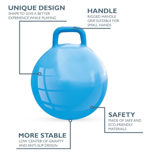 Image of Amazon Brand - Jam & Honey Jumping, Bouncing, Hop Ball | Indoor & Outdoor Activity Toy | Size- 45 cm | Best Gift for Kids 3+ Years | Blue